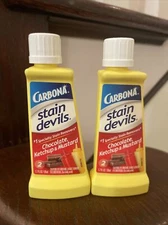 2x Carbona Stain Devils Formula 2 Chocolate,Ketchup,Mustard 1.7 Oz Stain Remover