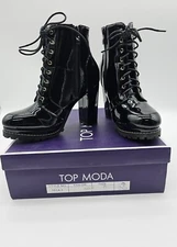 Top Moda High Heels Teca 1 Color Black Size 7 Womens Shoes Zipper Boot Heel 