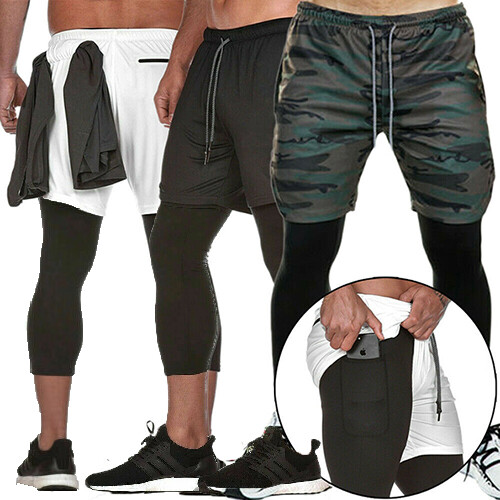 Short De Sport DSG Agility 2-en-1 - Anti-humidité - Taille XL - Couleur Kahki