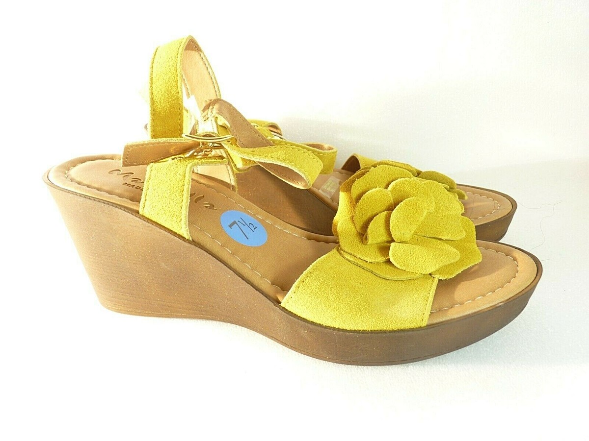 Mariella Women shoes sandals Wedge Dark Yellow Size SKU 5922