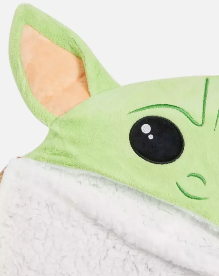 Star Wars Baby Yoda Hooded Throw FLEECE BLANKET 3D EARS primark 120cm x