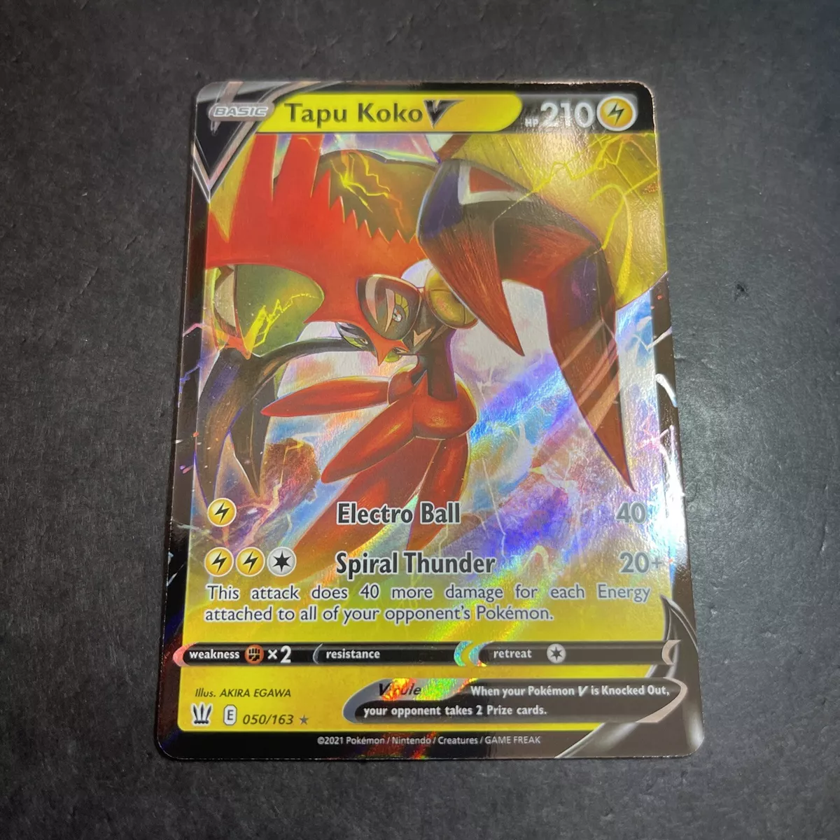 Tapu Koko V 050/163 Battle Styles Full Art Ultra Rare Pokemon Card Min