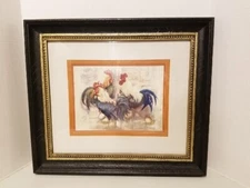 Rooster Trio Print By Alma Lee - Under Glass, Framed, Matted,  22.5" x 19.5"
