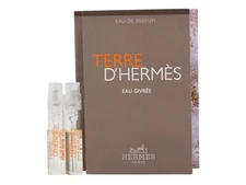 HERMES TERRE D'HERMES EAU GIVREE EDP 2.0ml .06fl oz x 2 COLOGNE SPRAY SAMPLES