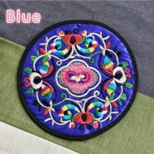 10X Tapis Sous-Tasse Rond En Tissu Polyester Brodé Faux Soie Chinois