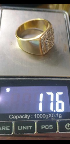 14ct SOLID GOLD GENTS 17 6g LARGE 30xStone-3Tier Diamond Ring SizeZ+1 -DAZZLIN - Picture 5 of 8