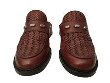 Brighton Women's Brown Braided Leather Slip-On Mules Clog Shoes Size 6.5M