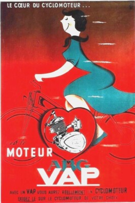 Original vintage poster VAP MOTORCYCLE FRANCE LADY c.1955 | eBay