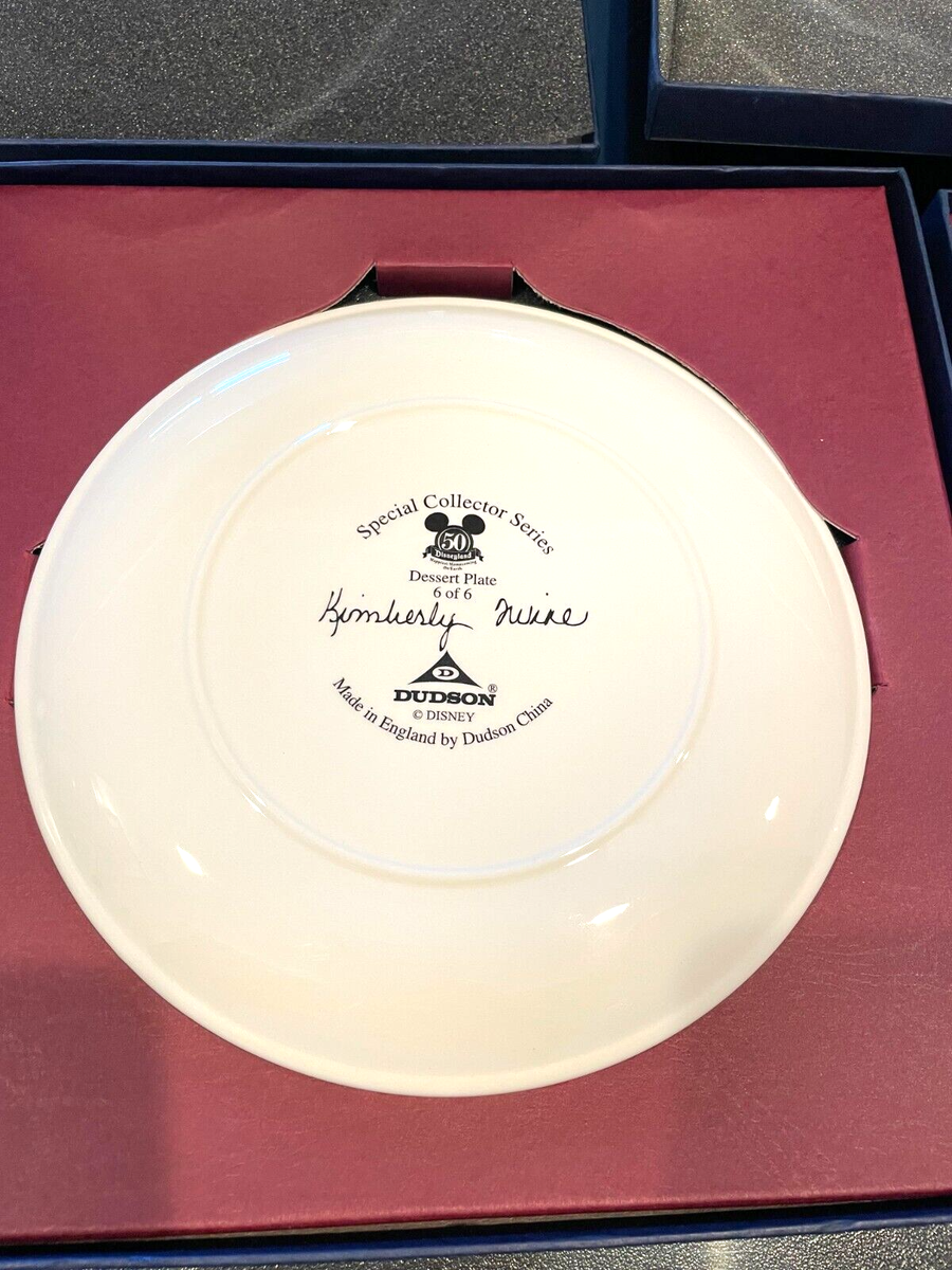 Disneyland 50th Anniversary China Plate Set 1-6 COMPLETE w/ COA