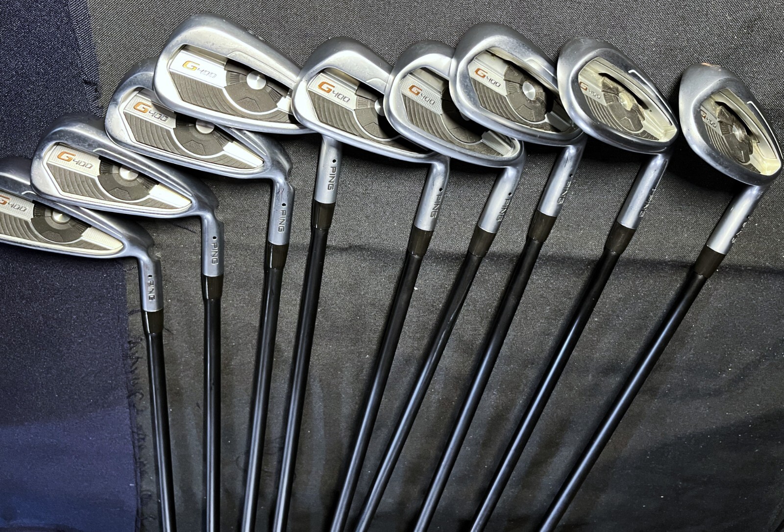 PING G400 MENS RH IRON SET 9 CLUBS 4,5,6,7,8,9,U,S,W MINT CLUBS VERY
