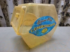 (F) VTG EMPTY Lemon Head Pan Ferrara Candy Counter Jar, Plastic Container W/Lid
