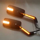 10mm Led Turn Signal Rearview Mirror For Honda Kawasaki Suzuki Yamaha VTX VN XV