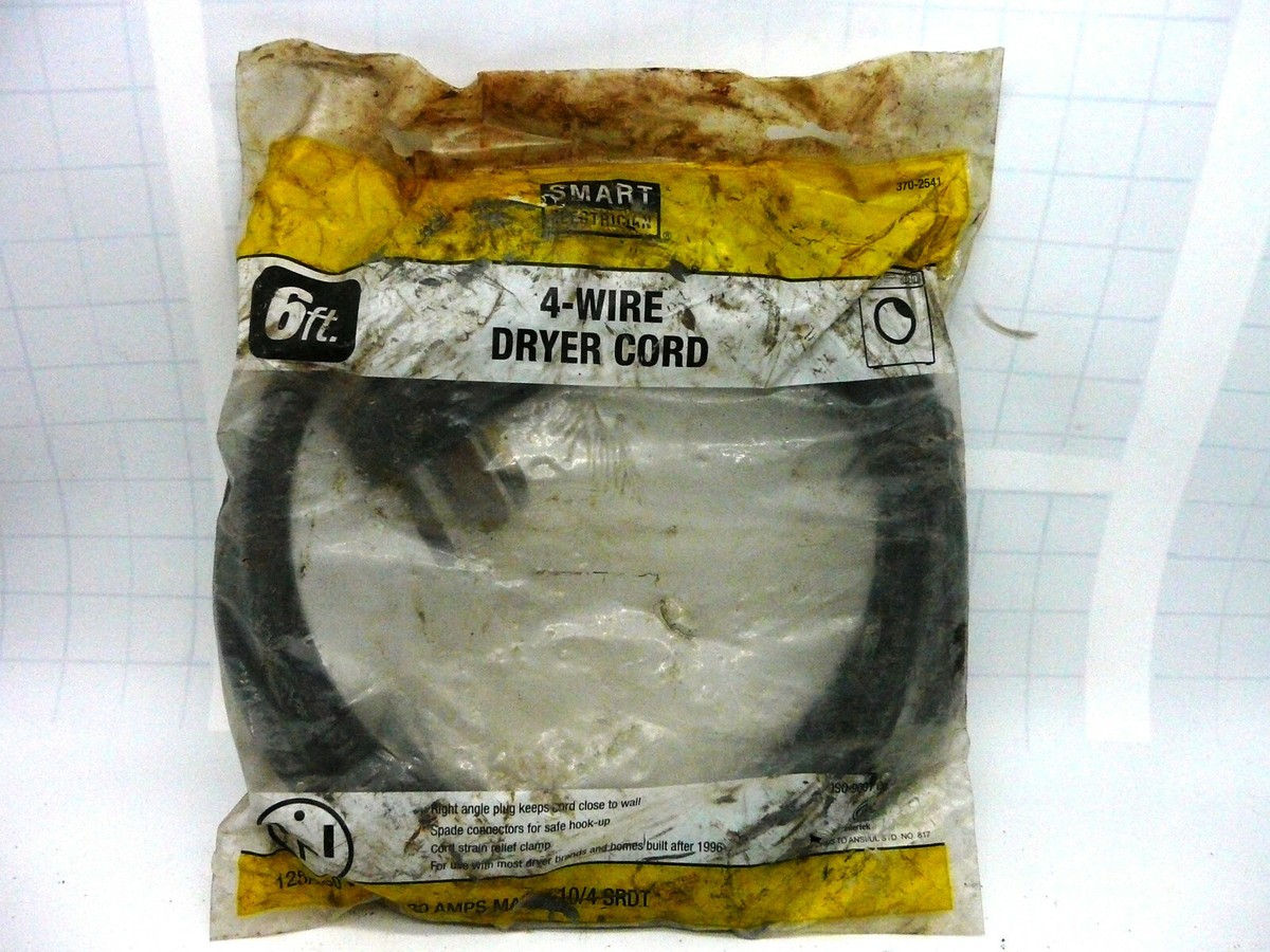 SMART ELECTRICIAN 4-WIRE DRYER CORD 370-2541 6FT 30AMP