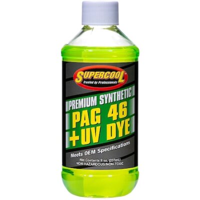 Supercool P46-8D A/C Compressor Pag Lubricant, W/Uv Dye Plastic Bottle