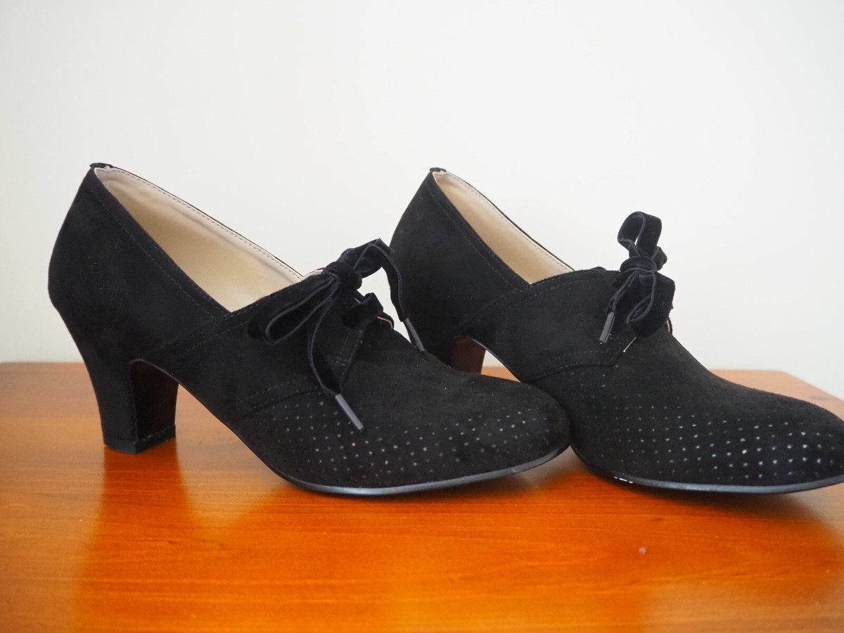 Memery Shoes Vintage Style Pumps 1940s Shoes Black Pumps Womens Uk