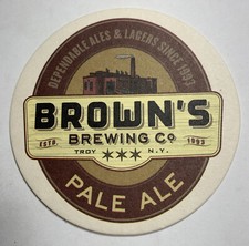 Craft Beer Coaster ￼￼ Brown’s brewing, Troy, New York