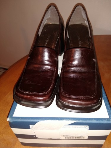 Enzo Angiolini Brown Chunky Heel 