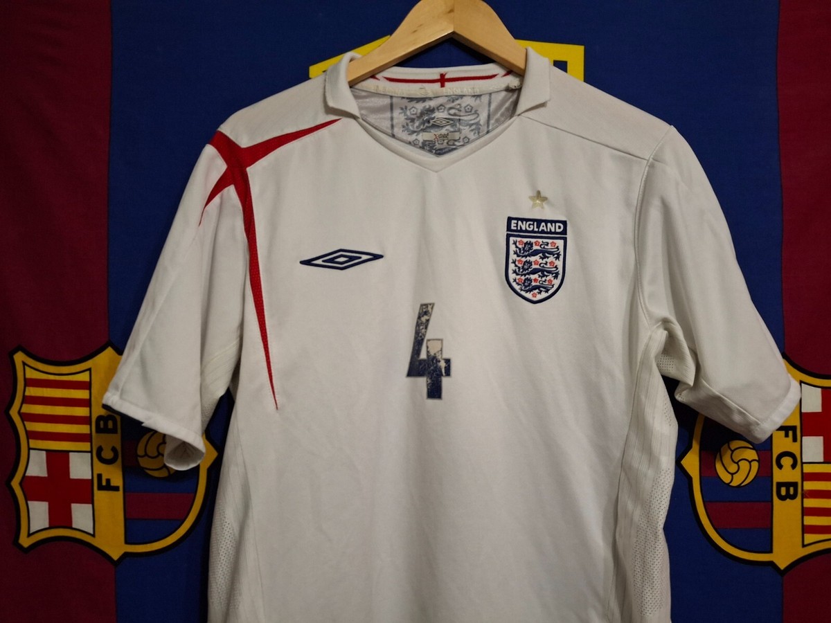 ENGLAND NATIONAL TEAM 2005/2007 HOME FOOTBALL SHIRT #4 GERRARD