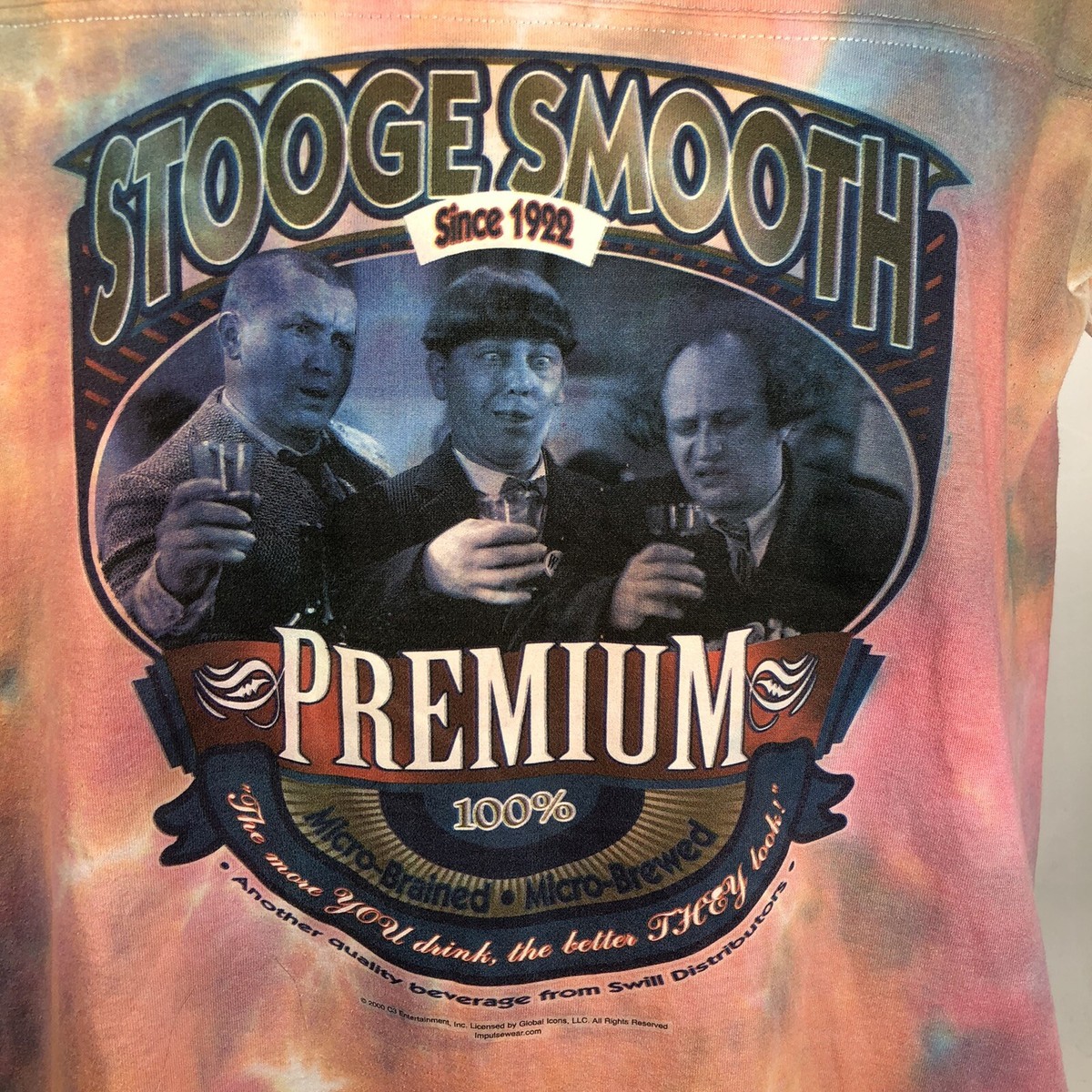 90s usa製 The Three Stooges シングルスティッチ Vintage Three Stooges Tie Dye T Shirt Mens XL Single Stich V Neck
