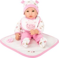 "Puppe \"Hanna\", Babypuppe, Rosa, Mit Schnuller Und Decke"