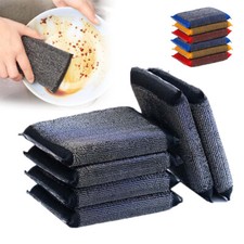 6PCS Wire Dishwashing Sponges Rags Multipurpose Reusable Scrub Sponge Pads