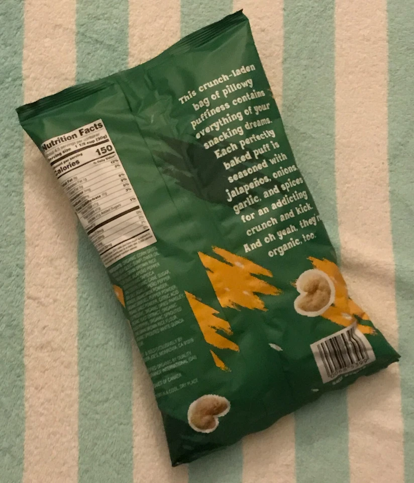 2 Bags of Organic Jalapeno Seasoned Corn & Rice Puffs 4.9oz Limited Trader Joe's - Image 2 of 4