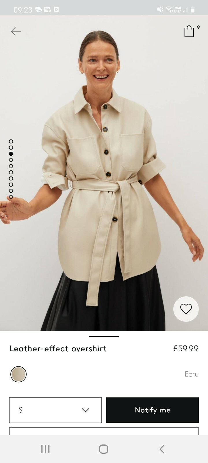 Mango Faux Leather Shirt Jacket Size S