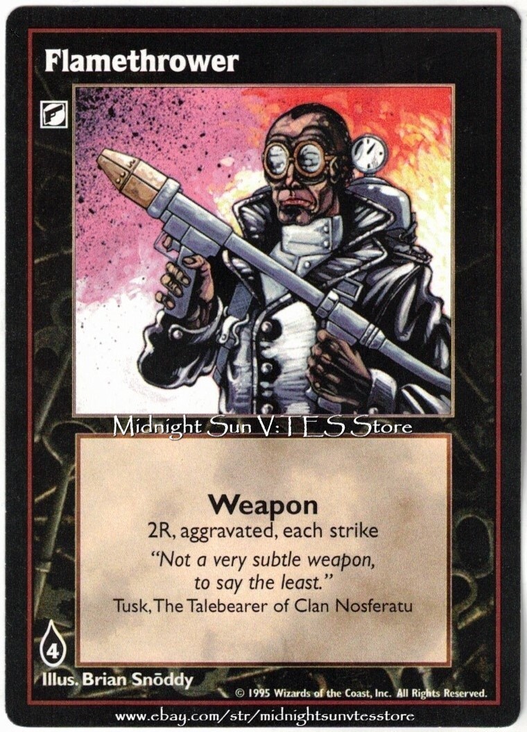 Flamethrower Vampire: The Eternal Struggle V:TES VTES Vampire CCG