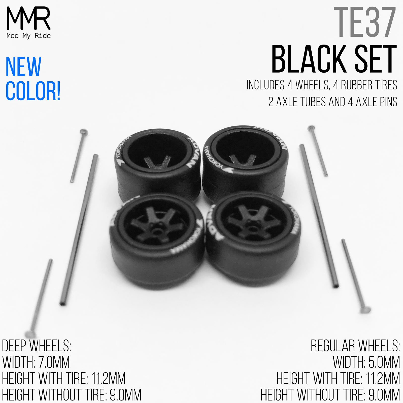 1/64 TE37 DEEP DISH Real Rider Wheels Rims Rubber Tires Set Custom for Hot Wheel eBay