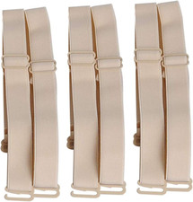 3 Pairs Elastic Adjustable Bra Strap Replacement Removable, 12mm Width Band