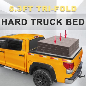 5 3 Ft 3 Fold Hard Tonneau Cover For 05 10 Dodge Dakota 14mm Thickness Ebay