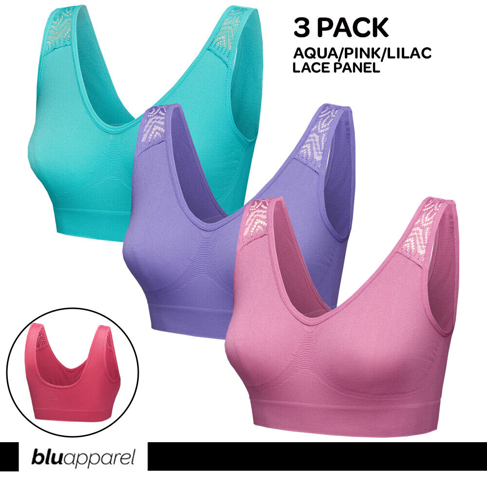 3 Pack Seamless Comfort Bras Everyday Bra Non Padded Non Wired Stretch Plus  Size 