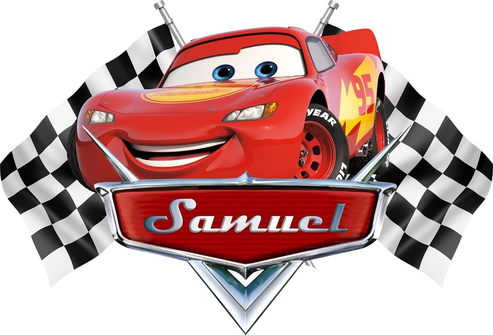 Lightning Mcqueen Disney Cars Movie Personalized Custom Name Wall