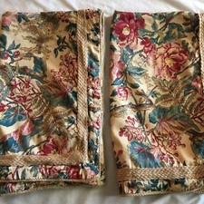 Vtg. Ralph Lauren King Pillow Shams Braid Jute Twine Trim Tangier Floral 2
