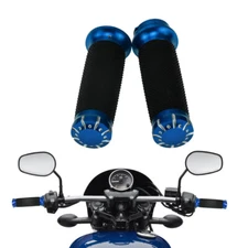 1" 25mm Blue Handlebar Hand Grips Fit For Harley Touring Softail Sportster Dyna