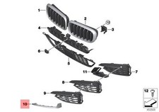 Genuine BMW X6 F16 Front Bumper M Trim Grille O/S OEM 51118056536