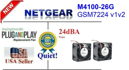 Pack of 2x Quiet fans for Netgear M4100-26G GSM7224v2 18-24dBA Noise Sunon fans - Picture 2 of 7