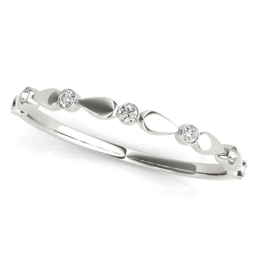 Обручальное кольцо Maulijewels из белого золота 14 Карат с бриллиантом в 007 карата 58990₽