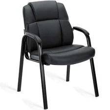 ZUNMOS PU Leather Executive Office Guest Chair with Lumbar Padded Armrest