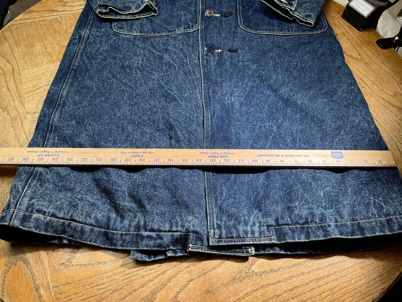 Vintage Armani Jeans AJ Medium Long Duster Denim Lined Jacket Rare Club Member image 3
