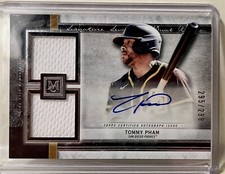 Tommy Pham 2020 Topps Museum Coll Signature Swatch Dual Relics Gold #SSDA-TP
