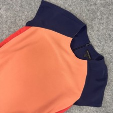 Banana Republic Colorblock Shift Dress With Pockets Navy Coral Size 12