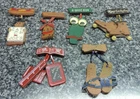 Fun Lot 6x Leather Brooch / Pin 1940's School Wise Owl Hot Dog