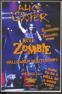 Alice Cooper autographed gig poster