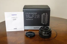Voigtlander 18mm f2.8 Color Skopar Lens Fujifilm X-mount Manual Pancake Lens
