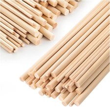 50Pcs 12inch Long Dowel Rods Wood Sticks, 1/2inch 1/4inch 1/8inch Unfinished Rou