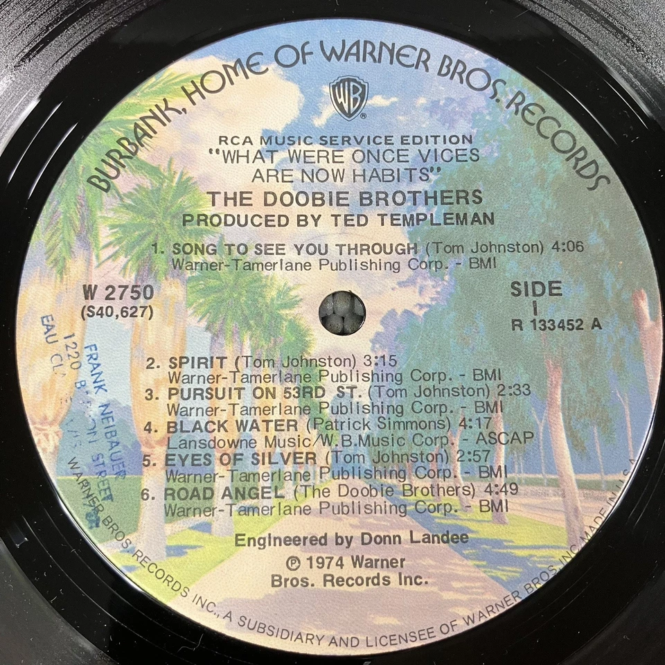 The Doobie Brothers~What Were Once Vices Are Now Habits 1974 Vinyl LP W-2750 NM - Image 2 of 4