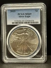 2015 American Silver Eagle $1 PCGS MS69 1oz .999 Fine Silver ASE