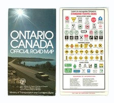 Vintage 1974 Ontario Canada Official Road Map