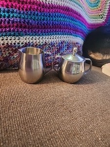 Reed And Barton Creamer &Sugar Bowl Stainless Steel 